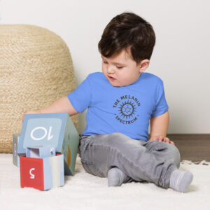 Melanin-Light – Toddler Short Sleeve Tee – The Melanin Spectrum – White Logo