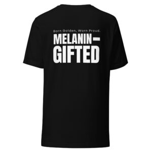 Melanin-Gifted - Unisex organic mid-light t-shirt - The Melanin Spectrum - White Logo